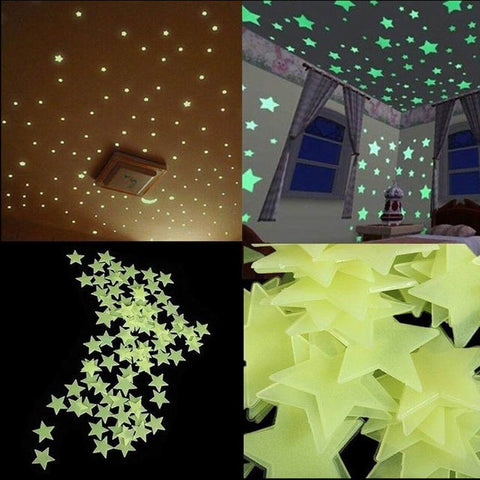 100pcs Glowing Star Wall Decal